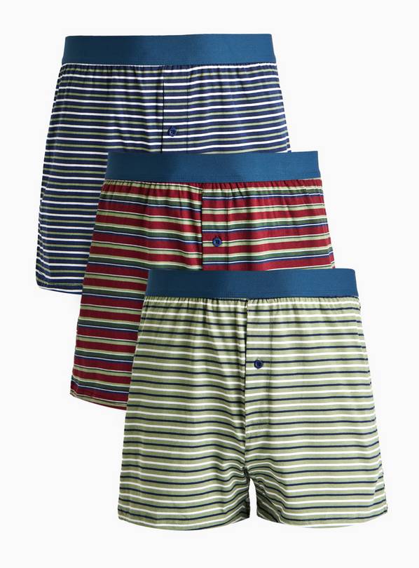 Striped Jersey Boxers 3 Pack M